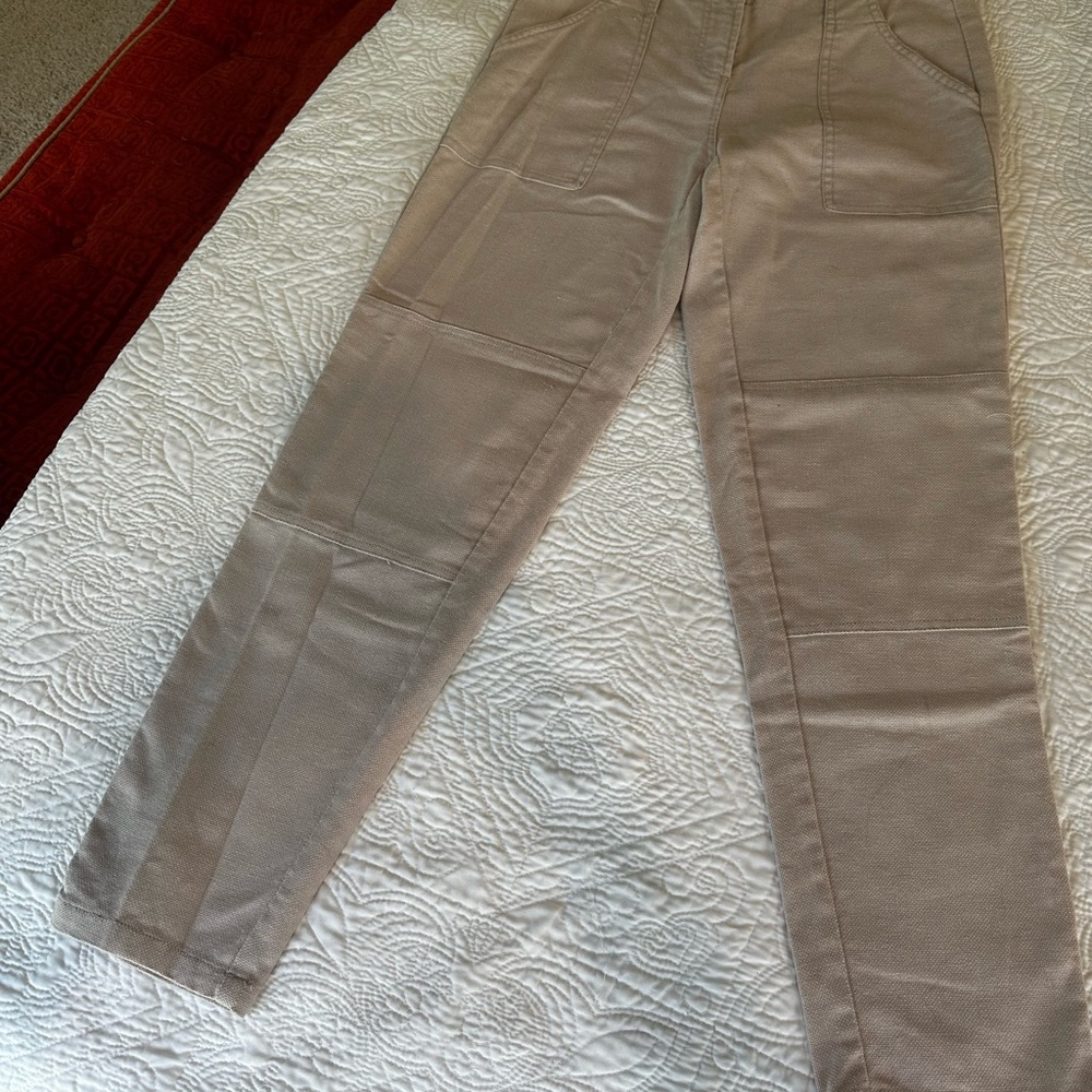 Wrap London linen blush straight leg pants